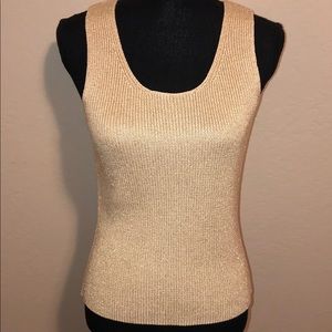 NWT Ann Taylor Gold Shimmer Sweater Tank. Sz: M